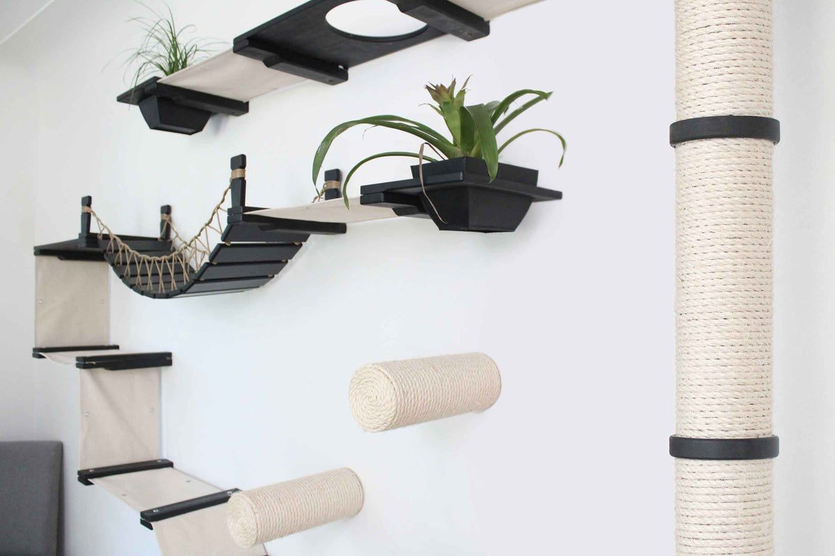 large cat tree with no pole shelves